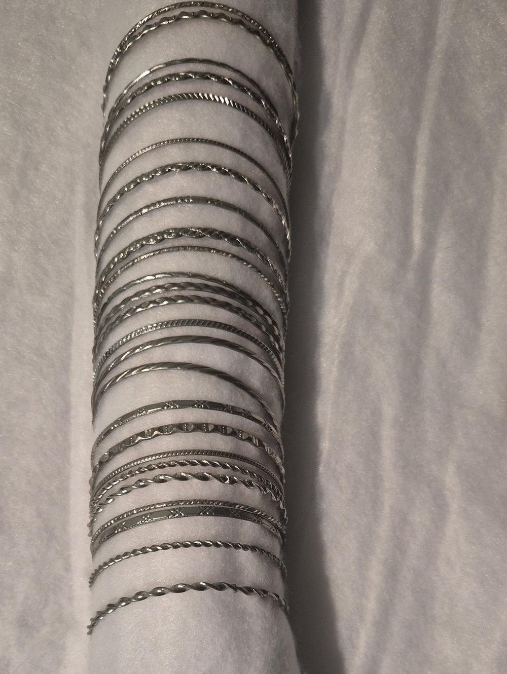 Sterling Silver Stackable Bangle Bracelets - Set of 24